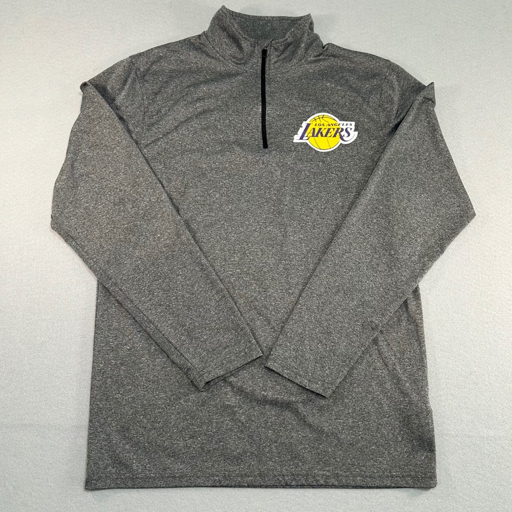 UNK Quarter Zip Pullover Mens Small Gray Los Angeles Lakers NBA Athletic Top